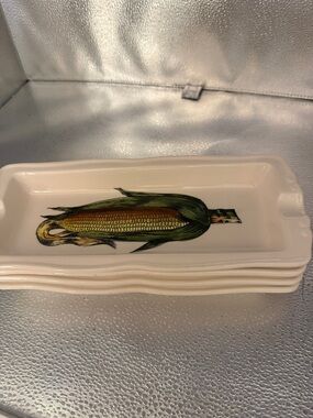 Vintage adorable ceramic stacking set of 4 corn on the cob dishes